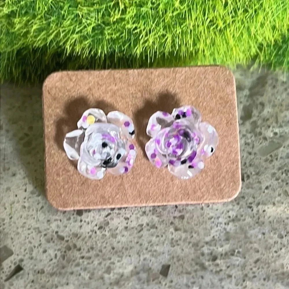 New handmade by jax flower  earrings